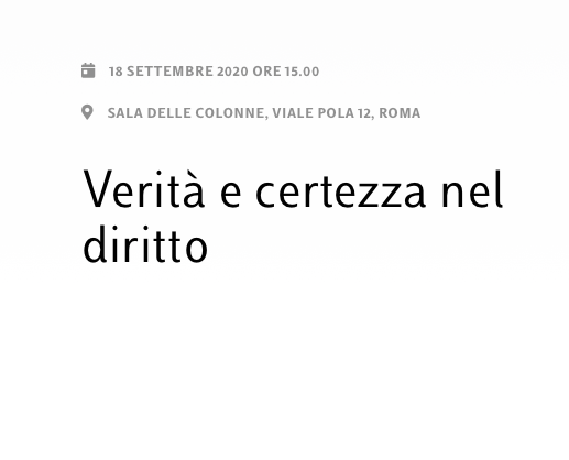 Verità e certezza nel diritto